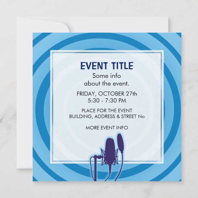 Convites Microfone Studio (Verso)