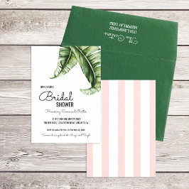 Convites Midcentury Modern Banana Leaf Bridal Shower Invita