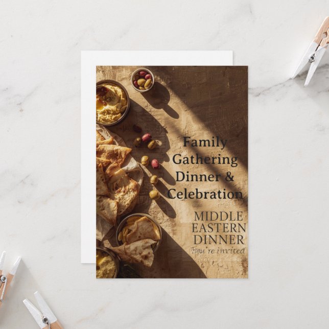 Convites MIDDLE EASTERN dinner invitation postcard (Frente/Verso In Situ)
