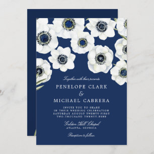Convites Midnight Anemone Casamento Floral