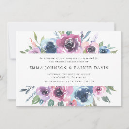 Convites Midnight Blooms | Casamento Floral Roxo e Azul