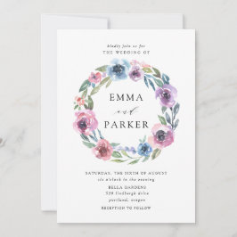Convites Midnight Blooms | Casamento Floral Roxo e Azul