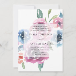 Convites Midnight Blooms | Flores Purple e Azuis para Casam
