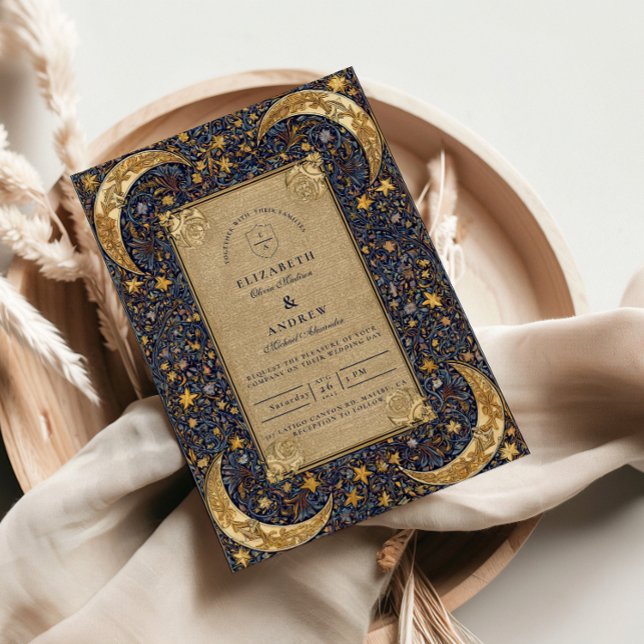 Convites Midnight Celestial Baroque Wedding (Criador carregado)