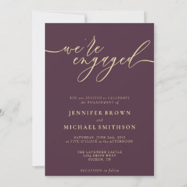 Convites Midnight Fig & Champagne Minimal We are Engaged