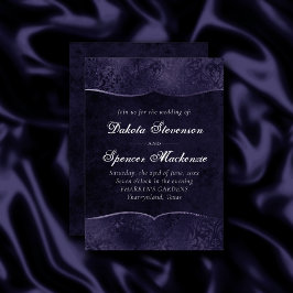 Convites Midnight Indigo Romance | Casamento de Satiny Grun