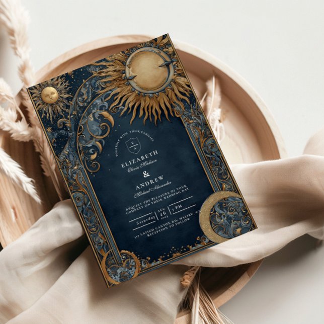 Convites Midnight Sun Celestial Wedding (Criador carregado)