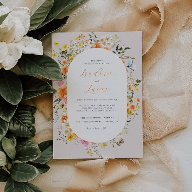 Convites Midsummer | Florais Românticos de Outono Casamento (Criador carregado)