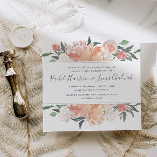 Convites Midsummer Floral Wedding Invitation   Square