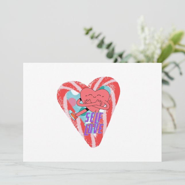 Convites Mikitiez coração rosa amor próprio junho gêmeos (Em pé/Frente)