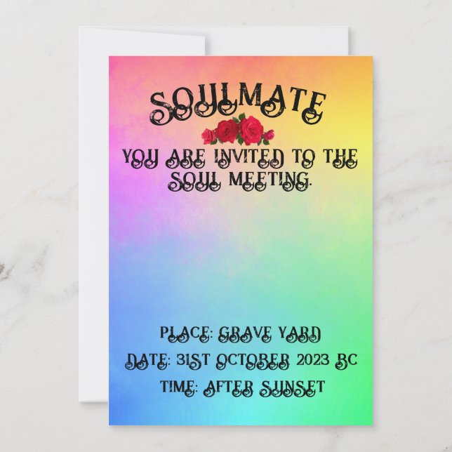 Convites Mikitiez rosa baroqueart rocha arco-íris (Verso)