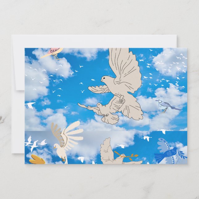 Convites Mikitiez White bird sky Verão praia Liberdade (Frente)