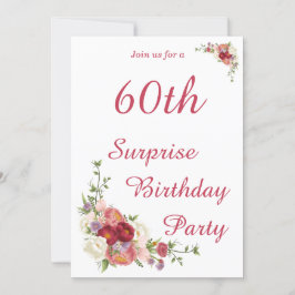 Convites Milestone Peony Floral Festa de aniversário