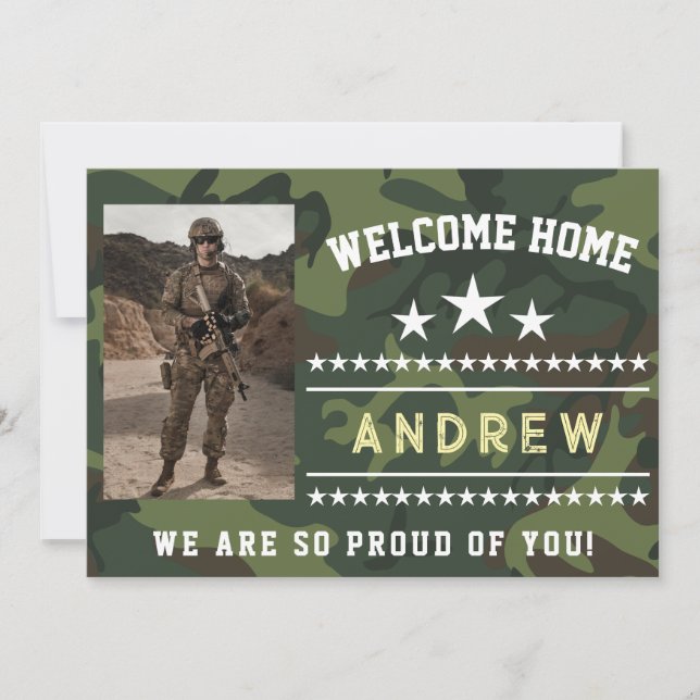 Convites Military Welcome Home Invitation – Army National  (Frente)