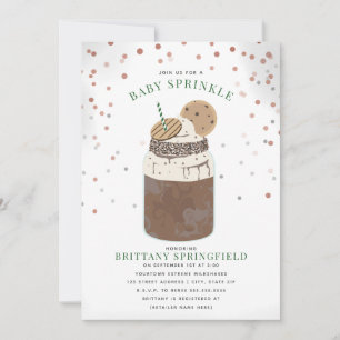 Convites Milkshake Baby Sprinkle de Chocolate Extreme