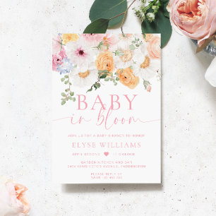 Convites Millie Floral Baby In Bloom Chá de fraldas