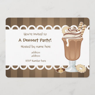 Convites Millkshake bonito do chocolate todo o partido da