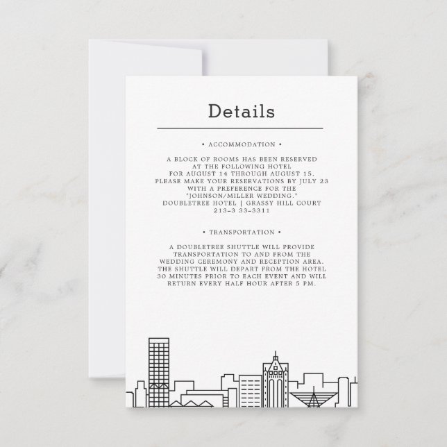 Convites Milwaukee, Wisconsin Wedding | Detalhes do convida (Frente)