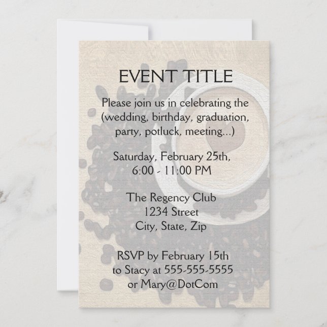 Convites Mim café do coração (Frente)