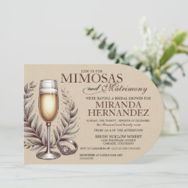 Convites Mimosas & Matrimony Bridal Shower Invitation