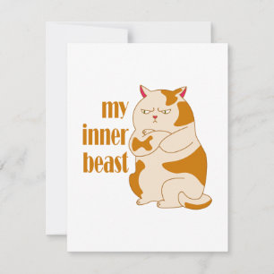 Convites Minha citação motivadora de gato preguiçoso e gord