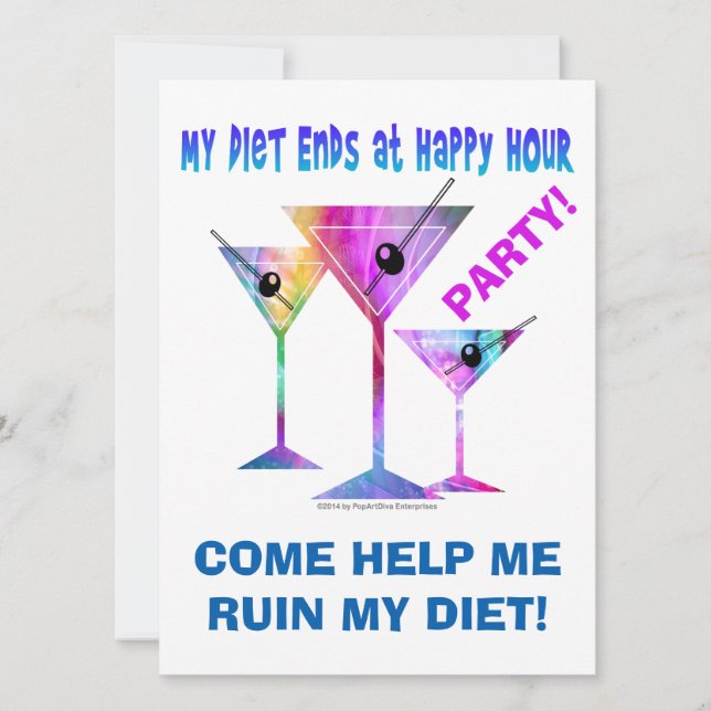 Convites Minha DIETA TERMINA na Happy Hour! (Frente)
