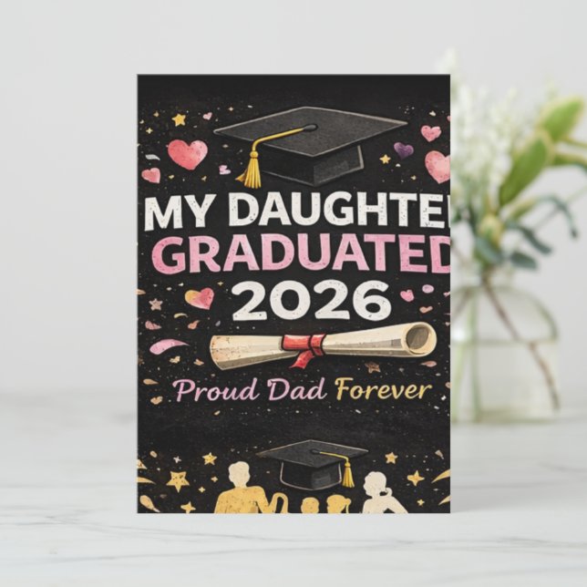 Convites Minha Filha se Formou 2026 (Em pé/Frente)