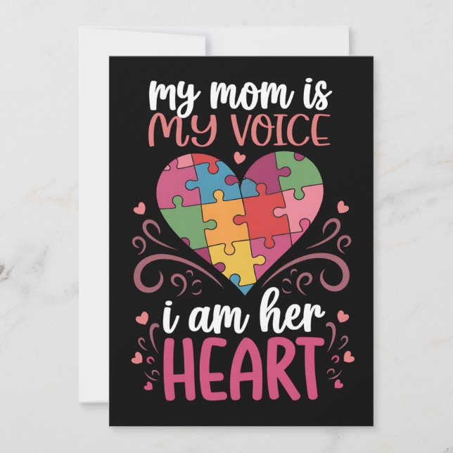 Convites Minha Mãe É Minha Voz Autismo Conscientização Auti (Frente)