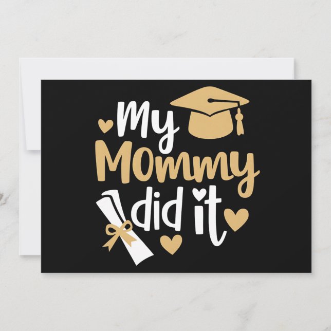 Convites Minha Mamãe Fez Isso Graduação Graduada Mamãe (Frente)