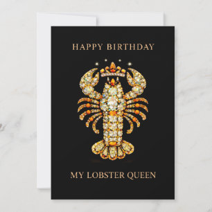 Convites Minha Rainha do Lagostim Joias de Aniversário engr