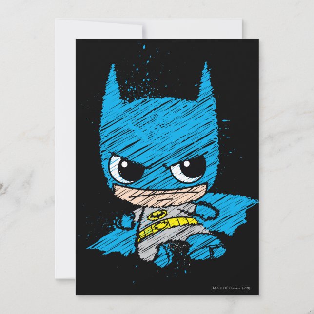 Convites Mini Batman Sketch (Frente)