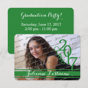 Convites Mini classe de 2017 Photo Varsity Green
