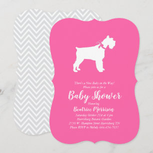 Convites Miniatura, Chá de fraldas de Cachorro Schnauzer, R
