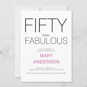 Convites Mínima 50 e fabulosa Festa de aniversário 50
