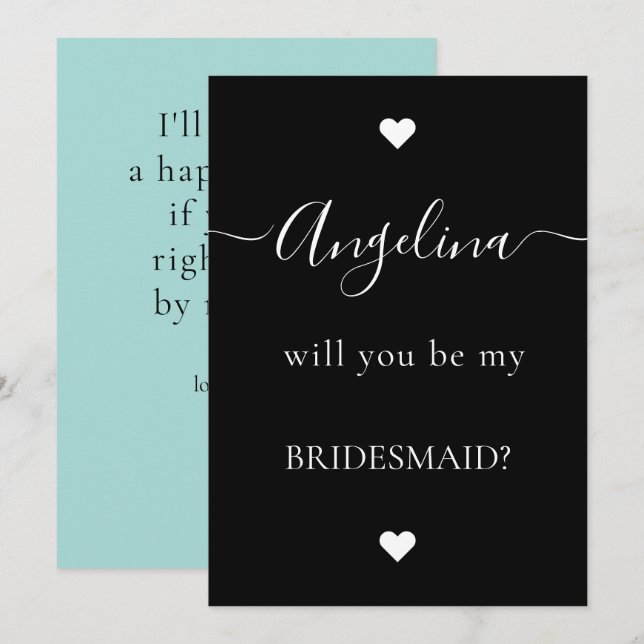 Convites Mínima Chic Você Será Minha Proposta Da Bridesmaid (Frente/Verso)