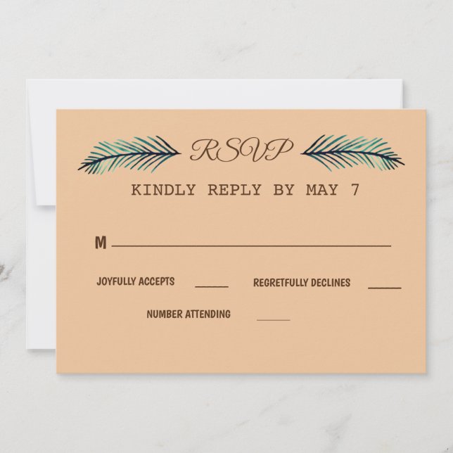 Convites Minima l, RSVP de Casamento Personalizado de Plant (Frente)