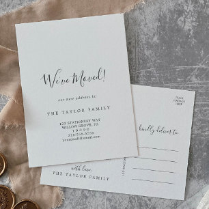 Convites Mínima: Movemos o Cartão-Postal Imprimível