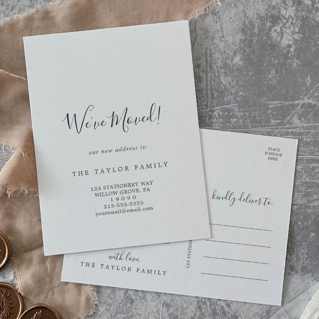 Convites Mínima: Movemos o Cartão-Postal Imprimível (Criador carregado)