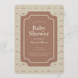 Convites Minimal Abstract Geometric Gender Neutral Beige