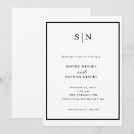 Convites Minimal and Chic | Black and White Wedding