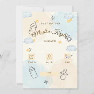 Convites Minimal Baby Shower Invitation