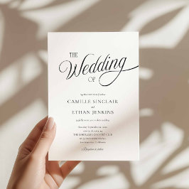 Convites Minimal Black and White Wedding Invitation
