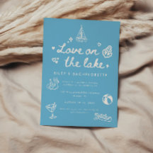 Minimal Blue Script Love on the Lake Despedida de 