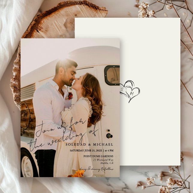 Convites Minimal Casual Wedding Photo | Modern Script (Criador carregado)