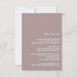 Convites Minimal Chic Poeira Roxa | Detalhes do Convidado p