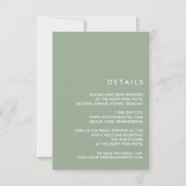 Convites Minimal Chic Sage | Detalhes do Convidado de Casam