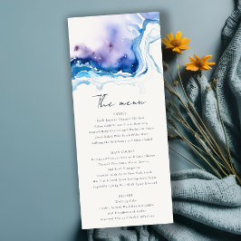 Convites Minimal Coastal Sea Beach Wedding Menu Card