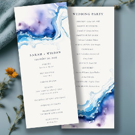 Convites Minimal Coastal Sea Beach Wedding Program Card