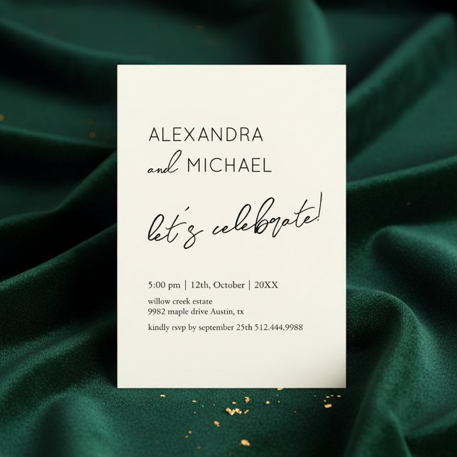 Convites Minimal Cream Elegant Engagement Typography (A refined minimalist engagement invitation design featuring elegant typography)