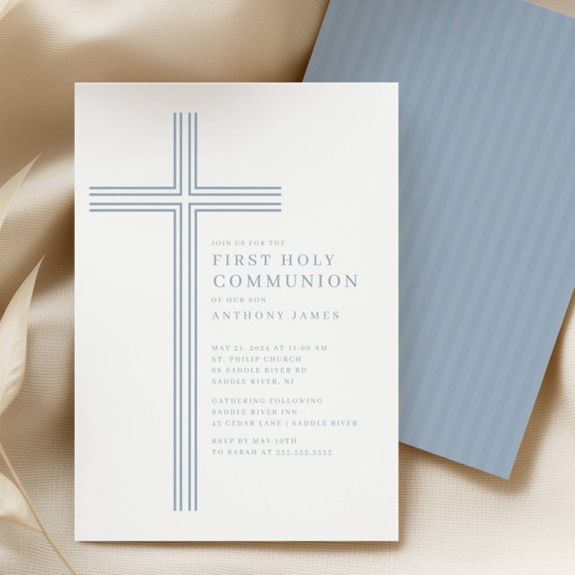 Convites Minimal Cross Holy Communion Invitation (Criador carregado)